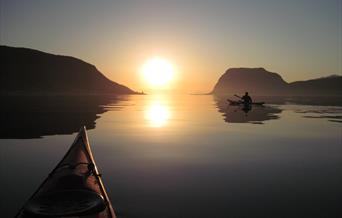 Midnight sun kayaking